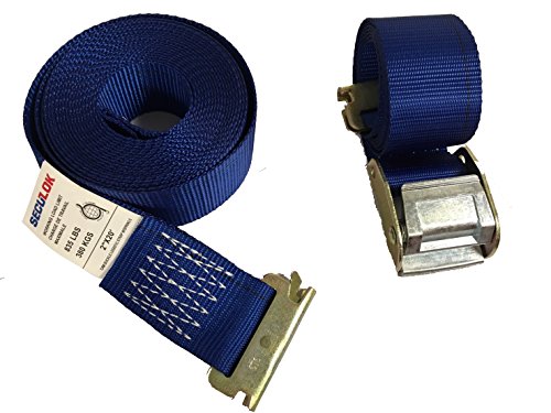 SECULOCK 2”x20′ Logistic Cam Buckle Straps, E-Track Straps(Blue)