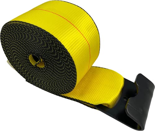 SECULOK 4″ x 30′ Yellow Winch Strap with Flat Hook